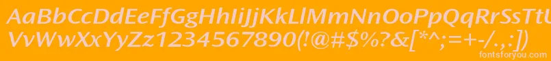 OceansansstdSemiboldextita Font – Pink Fonts on Orange Background