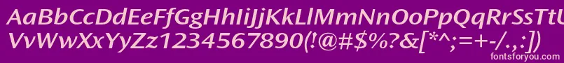Шрифт OceansansstdSemiboldextita – розовые шрифты на фиолетовом фоне