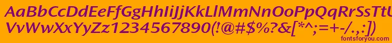 OceansansstdSemiboldextita Font – Purple Fonts on Orange Background
