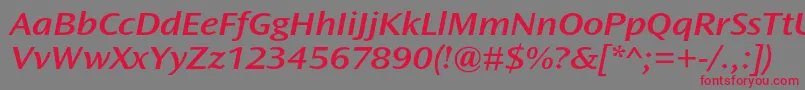 フォントOceansansstdSemiboldextita – 赤い文字の灰色の背景