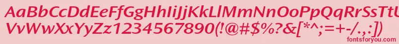 OceansansstdSemiboldextita Font – Red Fonts on Pink Background