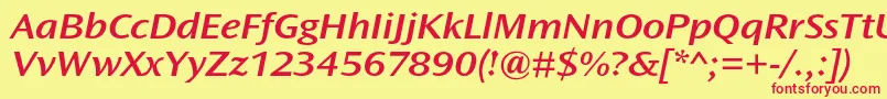 OceansansstdSemiboldextita Font – Red Fonts on Yellow Background