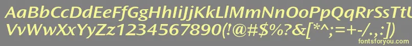 Шрифт OceansansstdSemiboldextita – жёлтые шрифты на сером фоне