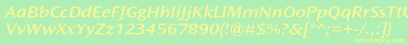 OceansansstdSemiboldextita Font – Yellow Fonts on Green Background
