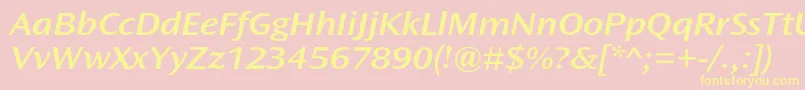 OceansansstdSemiboldextita Font – Yellow Fonts on Pink Background