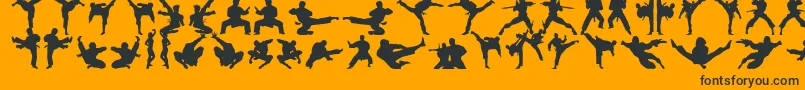 Karatechop-fontti – mustat fontit oranssilla taustalla
