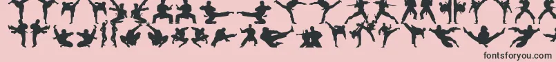 Karatechop-fontti – mustat fontit vaaleanpunaisella taustalla