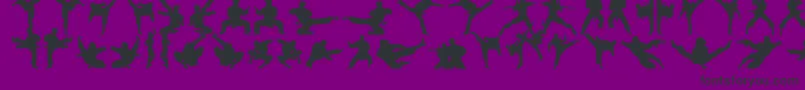フォントKaratechop – 紫の背景に黒い文字