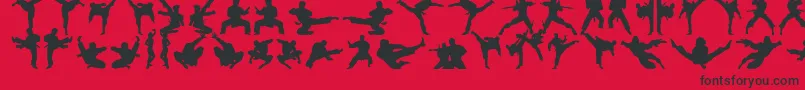Czcionka Karatechop – czarne czcionki na czerwonym tle