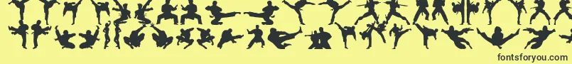 Karatechop-Schriftart – Schwarze Schriften auf gelbem Hintergrund