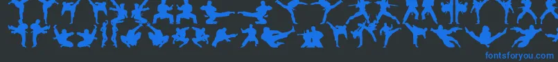 Karatechop Font – Blue Fonts on Black Background