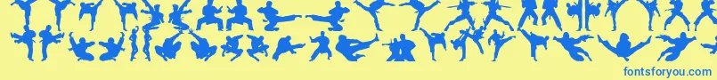 Czcionka Karatechop – niebieskie czcionki na żółtym tle