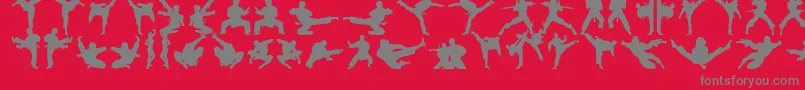 Czcionka Karatechop – szare czcionki na czerwonym tle