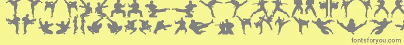 Karatechop-Schriftart – Graue Schriften auf gelbem Hintergrund