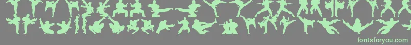 Karatechop-fontti – vihreät fontit harmaalla taustalla