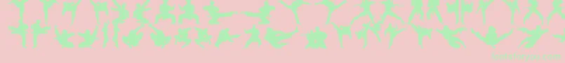 Fonte Karatechop – fontes verdes em um fundo rosa