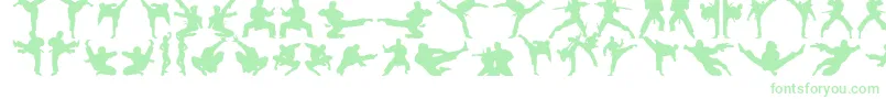 Karatechop-Schriftart – Grüne Schriften auf weißem Hintergrund