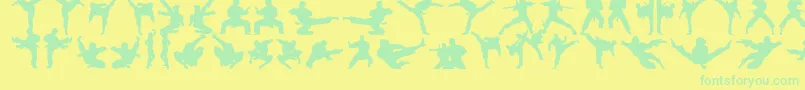 Czcionka Karatechop – zielone czcionki na żółtym tle