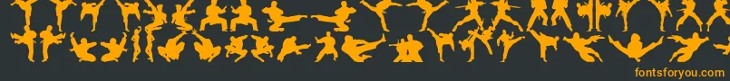 Karatechop Font – Orange Fonts on Black Background