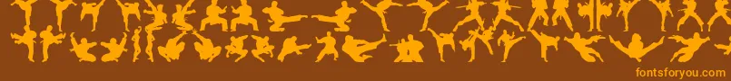 Шрифт Karatechop – оранжевые шрифты на коричневом фоне
