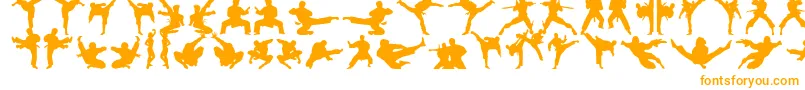 Karatechop-Schriftart – Orangefarbene Schriften auf weißem Hintergrund
