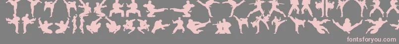 Karatechop-fontti – vaaleanpunaiset fontit harmaalla taustalla