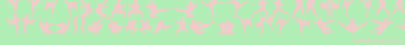 フォントKaratechop – 緑の背景にピンクのフォント