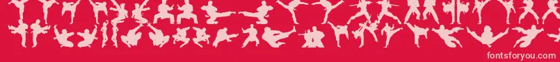 Fonte Karatechop – fontes rosa em um fundo vermelho