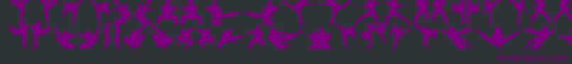 フォントKaratechop – 黒い背景に紫のフォント