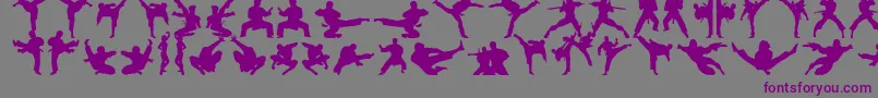 Karatechop-fontti – violetit fontit harmaalla taustalla
