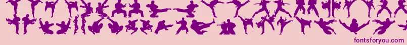 Czcionka Karatechop – fioletowe czcionki na różowym tle