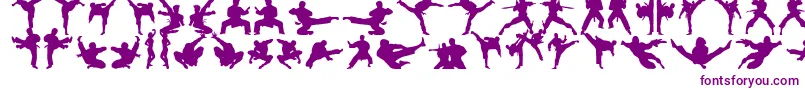 Karatechop-fontti – violetit fontit valkoisella taustalla