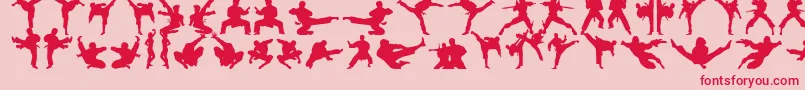 Czcionka Karatechop – czerwone czcionki na różowym tle