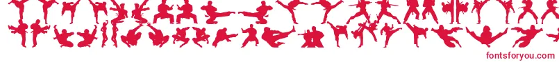 Czcionka Karatechop – czerwone czcionki na białym tle