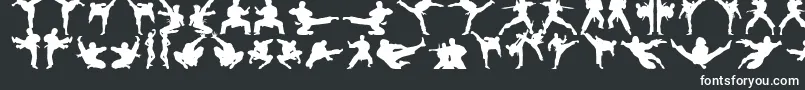 Karatechop-Schriftart – Weiße Schriften auf schwarzem Hintergrund