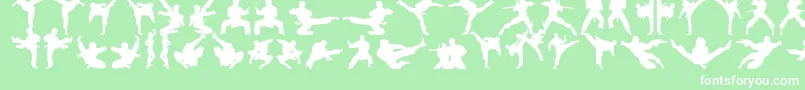 Karatechop-fontti – valkoiset fontit vihreällä taustalla