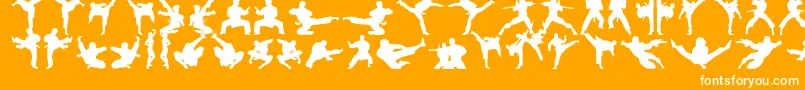 Czcionka Karatechop – białe czcionki na pomarańczowym tle