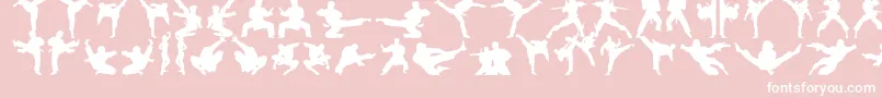 Karatechop-Schriftart – Weiße Schriften auf rosa Hintergrund