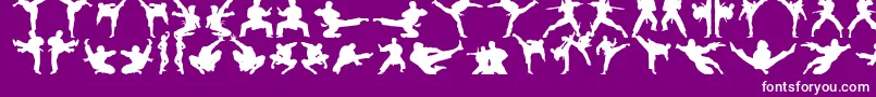Fonte Karatechop – fontes brancas em um fundo violeta