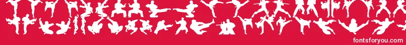 Fonte Karatechop – fontes brancas em um fundo vermelho