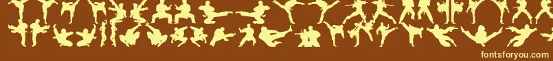 Czcionka Karatechop – żółte czcionki na brązowym tle