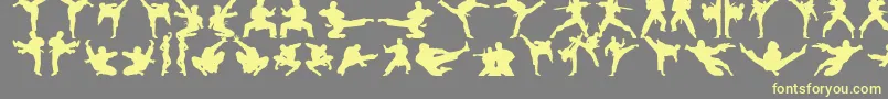 Karatechop-Schriftart – Gelbe Schriften auf grauem Hintergrund
