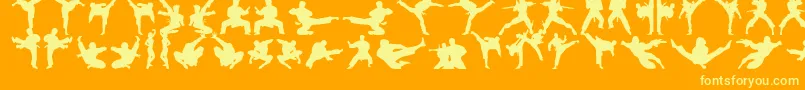 Czcionka Karatechop – żółte czcionki na pomarańczowym tle
