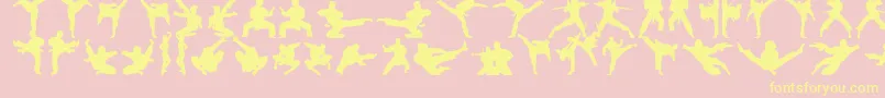 Karatechop-fontti – keltaiset fontit vaaleanpunaisella taustalla