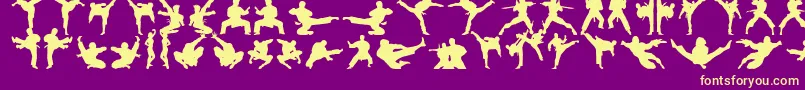 Karatechop-fontti – keltaiset fontit violetilla taustalla
