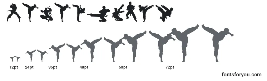 Größen der Schriftart Karatechop