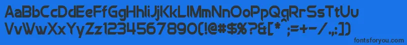 フォントChromiaCondensedBold – 黒い文字の青い背景