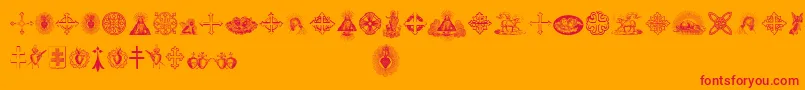 Laussuscris Font – Red Fonts on Orange Background
