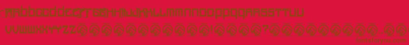 Fonte HoodrichRegular – fontes marrons em um fundo vermelho