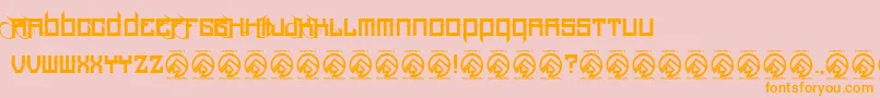 HoodrichRegular Font – Orange Fonts on Pink Background